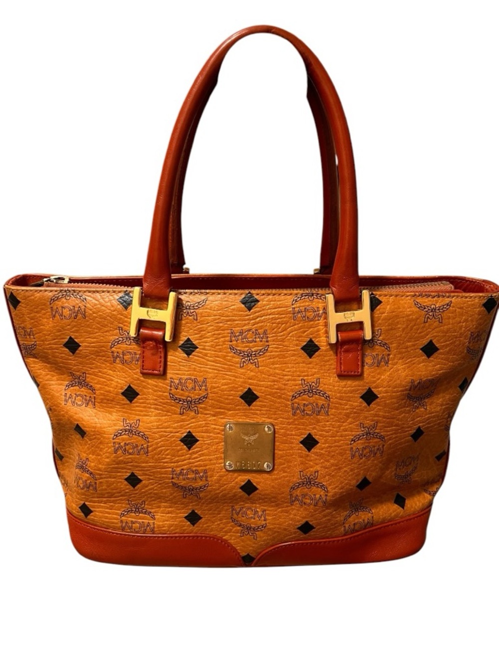 MCM Cognac Visetos Monogram Tote